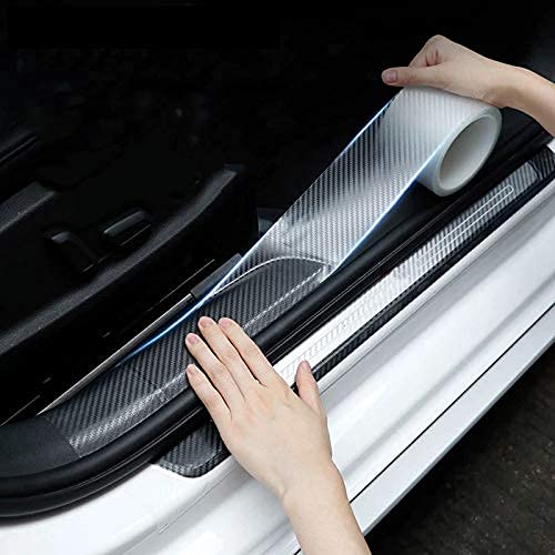 lavitra Car Door Sill Protector Bumper Protector Carbon Fiber Car Wrap Film 5D Gloss White Vinyl Automotive Wrap Film Self-Adhesive Anti-Collision Film Fits for Most Car lavitra Car Door Sill Protector Bumper Protector Carbon Fiber Car Wrap Film 5D Gloss White Vinyl Automotive Wrap Film Self-Adhesive Anti-Collision Film Fits for Most Car