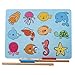 B&Julian® Gioco di Pesca Magnete in Legno con 12 Pezzi Puzzle Magnetico Animali Giocattolo Pesci Giochi a Motore Giocattoli educativi per Bambini da 18 Mesi (La Bolla)