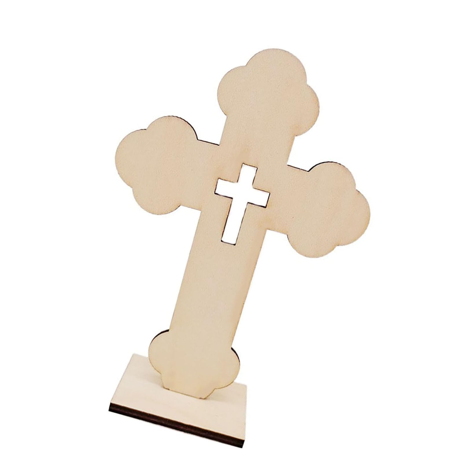 Tsophreniq 10Pack Unfinished Wood Crosses with Stands for Projects and Faithful Decorations Ornament Craft Crosses