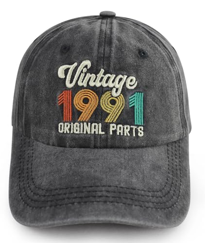 35th Birthday Decorations for Women Men Turning 35 Years Old Party Supplies Baseball Cap Adjustable Embroidered Vintage 1991 Hat Original Parts Funny Birthday Gifts for Him Her Wife Husband Friends
