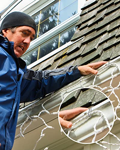 image for NACETURE 50 Pack Stainless Steel Gutter Clips – Heavy Duty Light Hoo