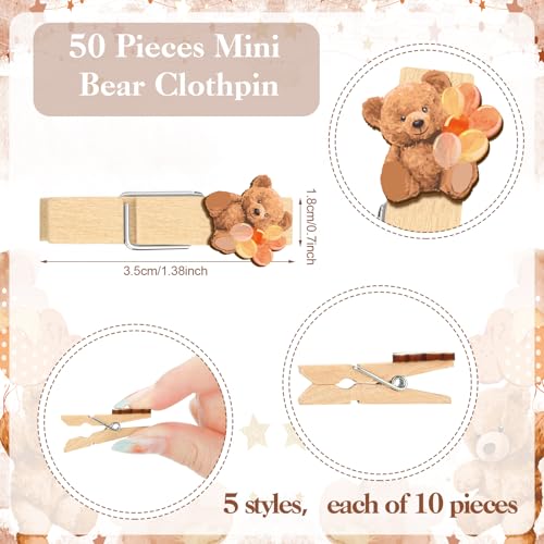 Image of Patelai 321 Pcs Brown Bearly Baby Shower Decorations We Can Bearly Wait Baby Shower Games 5 Sets Don't Say Games Serves 50 Guests for Bear Gender Reveal Barely Theme Party Supplies