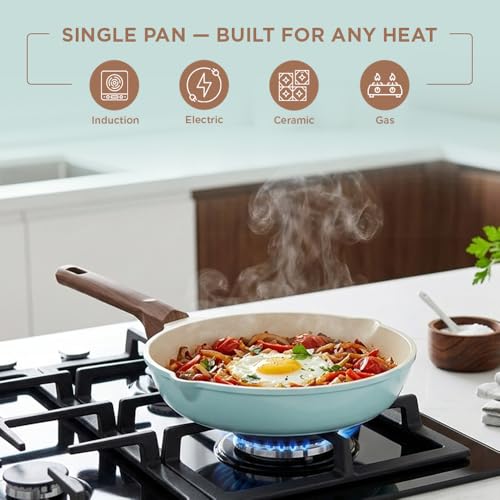 Image of Vinod Ceravit Non Stick Ceramic Frying pan - 20 cm, 1.5 Litre | PFAS & PFOA Free | 100% Toxin Free Cookware | Versatile Frypan for Omelet, Eggs & Everyday Kitchen Cooking | Gas & Induction Compatible
