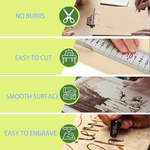 Deepton 8 Stück Sperrholzplatte 2mm, Holzplatten 300 X 200 mm, Sperrholz Balsaholz 2mm, Bastelholz Platten, Holzplatten zum Basteln, Ideal für DIY Modell, Kunst Handwerk, Gemälde