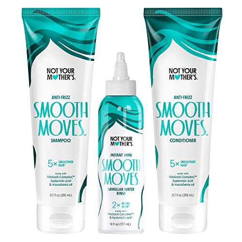 Not Your Mother's Smooth Moves Anti-Frizz Shampoo, Conditioner, And Lamellar Water Hair Rinse (3-Pack) - For All Hair Types - Smooths Frizz, Enhances Hair Shine, Moisturizes Hair #TOP21