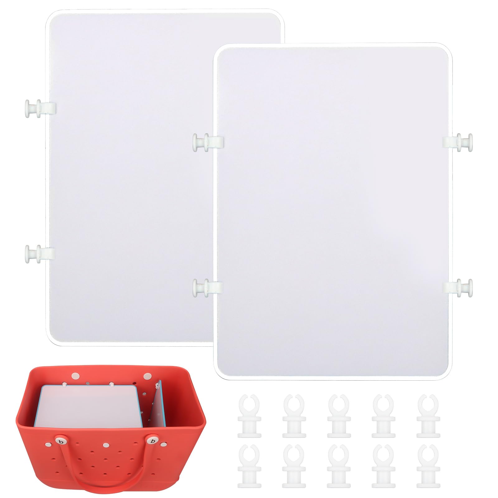 RaymallDivider Tray for Bogg Bag, 2PCS Insert Dividers for X Large Bogg Bag Accessories Inserts for Bogg Tote Bags, Beach Bag Divider Suitable for Original Bogg Bag Dividers (White)