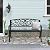 Patio Garden Bench 50 inch Outdoor Metal Loveseat Chairs with Armrests Slatted Seat and w/Floral Design Backrest for Park, Yard, Porch, Lawn, Balcony, Backyard, Black