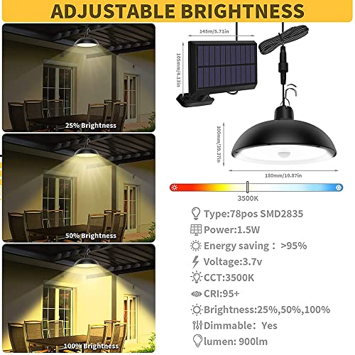 Guglog Solar Pendant Lights Outdoor, 156 Led Ip65 Waterproof Hanging Lights With Remote Control Solar Shed Light 4 Lighting Modes Solar Motion Sensor Lights For Shed Garden Balcony Corridor Garage #TOP3