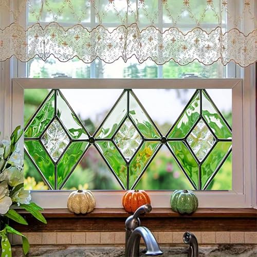 Vinilo decorativo para ventana con diseño verde 39.3x17.7 pulgadas miniatura 1