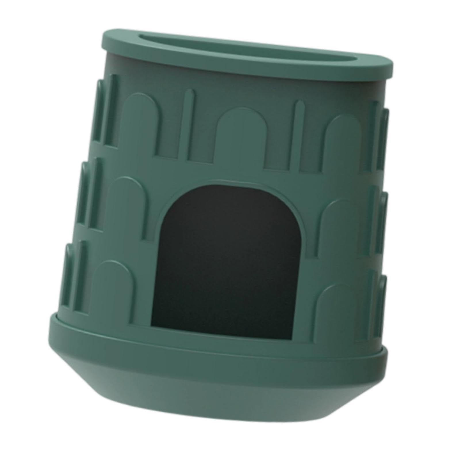 Reptile Hideout Decorative with Food and Water Basin Landscape Habitat Decor Reptile Cave for Leopard Lizards Chameleon, Dark Green