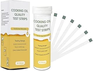 Oil Quality test strips,Measures FFA concentration accurately, Monitor shortening of your cooking oils, Easy to use, 1 bottle of 30 oil strips.To ensure your cardiovascular and physical health.
