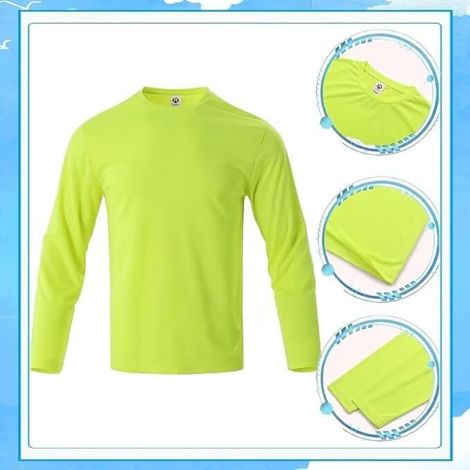 LeeHanTon Men's Sun Shirts Sun Protection Hoodie Shirt UPF 50+ Long Sleeve Work Athletic Shirt with Hooded for Fishing Hiking - Image 5