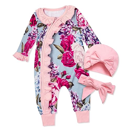 Image of Abbence Preemie Newborn Baby Girl Romper 3-Piece Set