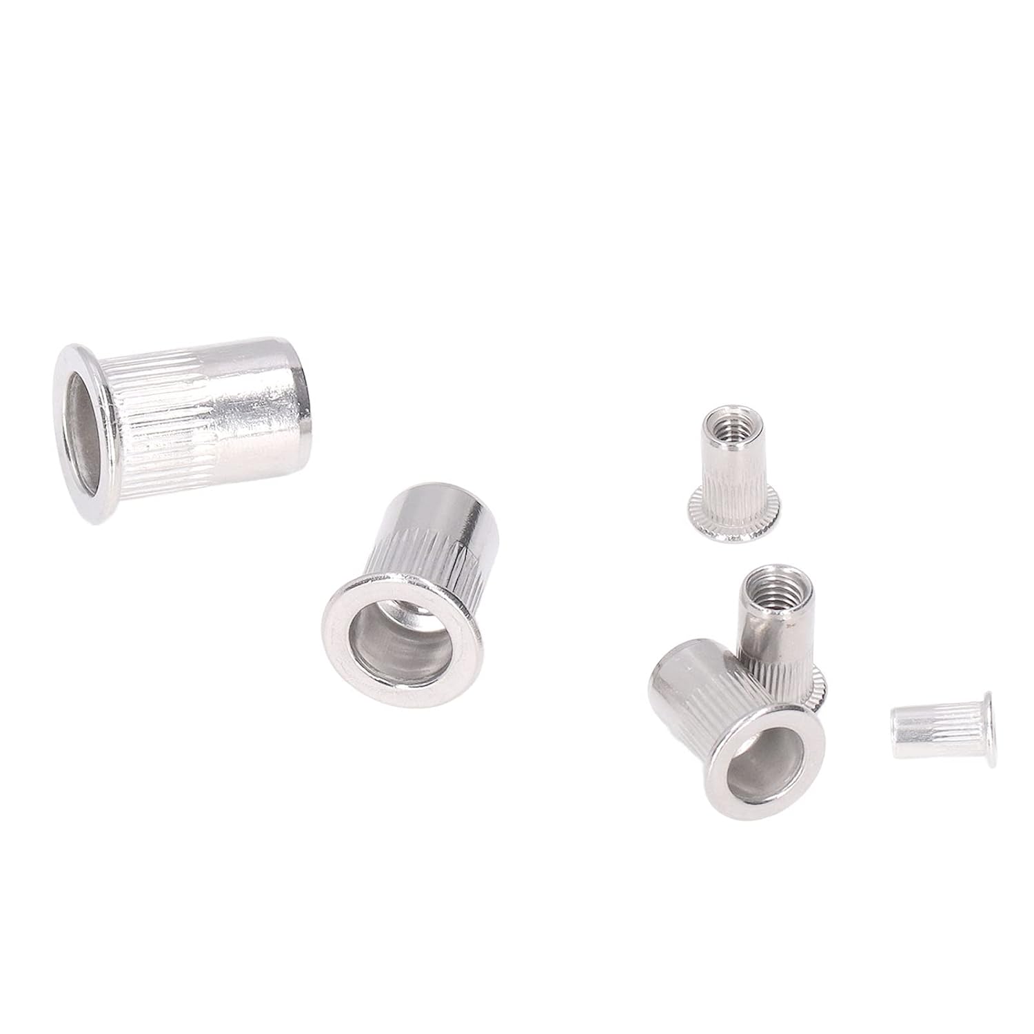 Aladeno Rivet Nuts Kit 170 Pieces Rivet Nuts 304 Stainless Steel Nuts Flat Head Threaded Rivet Nuts Threaded Inserts Rivnut Assortment Set M3 M4 M5