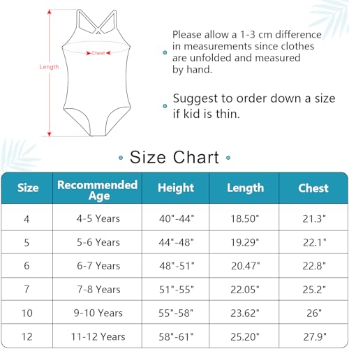Dolxico Girls Swimsuit Bathing Suit Criss Cross Back Girls One Piece Swimsuits Little Girls Swimming Suits 6/7 Kids Swimwear Swim Suits For Girls thumb #4
