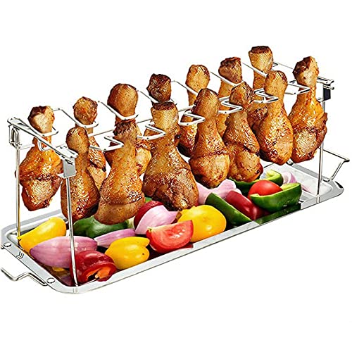 Generic Non-Stick Rib Shelf BBQ Stand Barbecue Roast Rack Stainless Steel Grilling BBQ Chicken Beef Ribs Rack Grilling baske