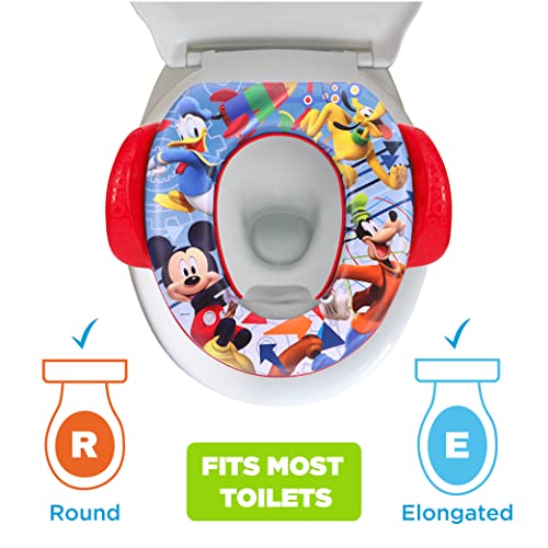 Disney Mickey Mouse "Clubhouse Capers" Soft Potty Seat And Potty Training Seat - Soft Cushion, Baby Potty Training, Safe, Easy To Clean #TOP5