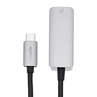Vista 2 de Yaxa Basics Adaptador de aluminio USB-C a RJ45 Gigabit Ethernet, red rápida, gris, 2.07 x 0.81 x 0.6 pulgadas