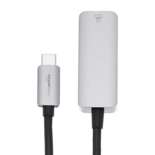 Miniatura 2 de Tienda Basics Adaptador de aluminio USB-C a RJ45 Gigabit Ethernet, red rápida, gris, 2.07 x 0.81 x 0.6 pulgadas