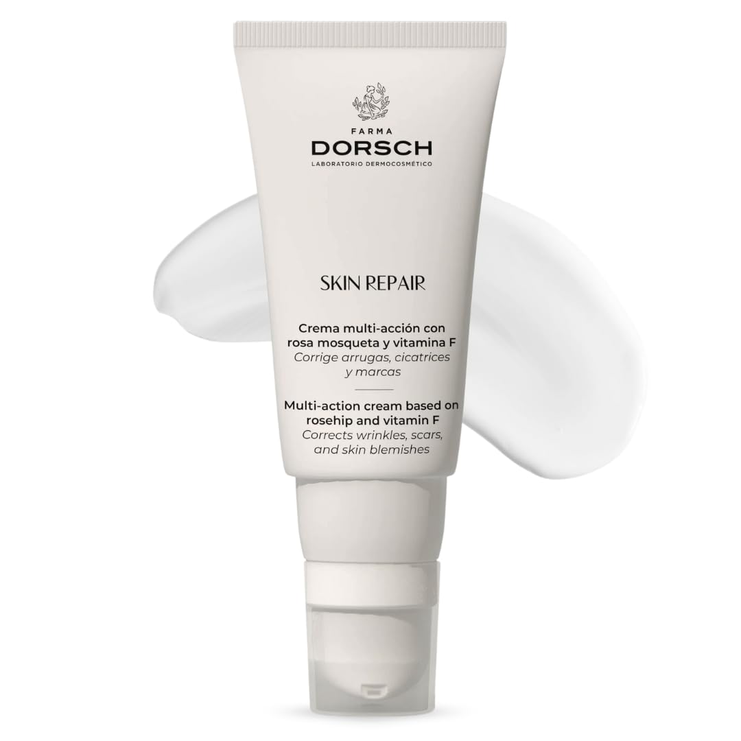 FARMA DORSCH- Skin Repair. Hidratante Facial Multi-Acción para Mujer con Rosa Mosqueta y Vitamina F. Crema Antiarrugas mujer, piel seca, apagada o sensible. Repara la barrera epidérmica(50ml)