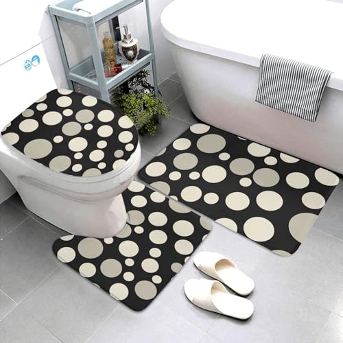 YoupO WC-Deckelbezug mit Punktemuster, saugfähig, U-förmig, 3-teilig – Bild 4