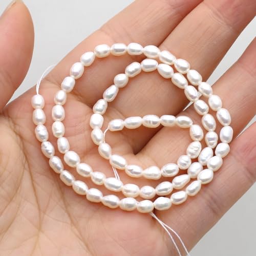 Zotoone Natural Mini Irregular Pearl Beads Small Rice Shape Cultured Freshwater Pearl Bead String for Jewelry Making Women DIY Gift by Zotoone - Image 3