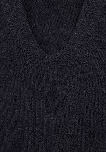 Hoody-Feinstrickpullover-V-Ausschnitt