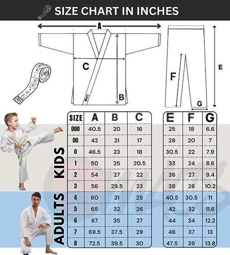 Macs Karate Gi Martial Arts Elastic Drawstring Karate Uniform For Kids & Adult Lightweight Student Gi With Free Belt 000 thumb #6