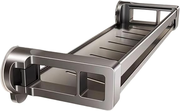 Concealed Suction Cup Wall Shelf, No-Punch Storage Rack, Metal Material, High Load Capacity, for Bathroom Kitchen30cm/11.8in