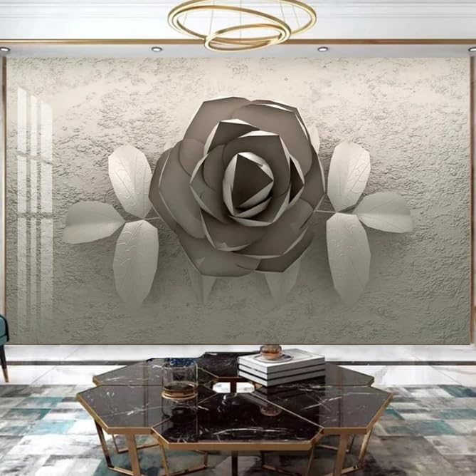 Papier peint panoramique rose 3D 150x105 cm pour décoration murale du salon - 4