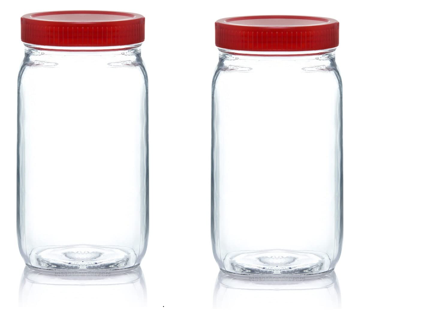 Yera Glass Jar With Red Lid Kitchen Storage Container 1420 Ml Pack Of