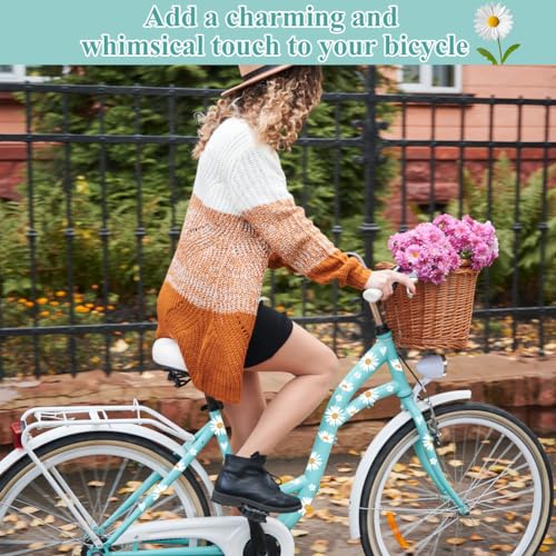 Daisy Bike Stickers, 2 Sheets Bike Frame Stickers Waterproof Bicycle Stickers Daisy Flower Stickers for Girls Bike Frame Decorative - Image 3
