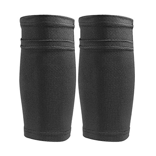 Wirlsweal Espinilleras de fútbol con equipo de calcetines, espinilleras de fútbol para hombres, mujeres y jóvenes, espinilleras de fútbol, espinilleras de fútbol, espinilleras negras, talla L