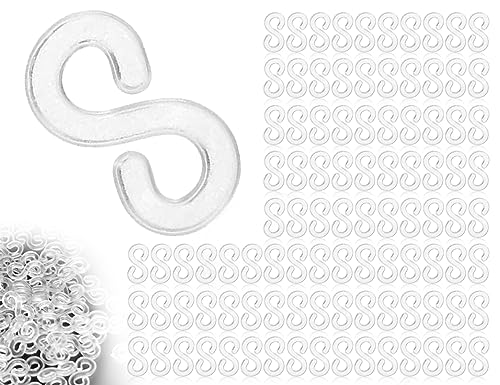 KAPSING 500 clips en S transparentes para telar, clips de cierres, clips de goma de plástico, clips de goma para manualidades, accesorios de joyería para pulseras, ganchos de ganchillo