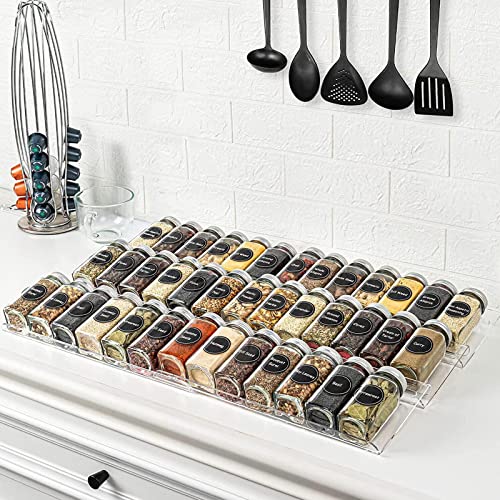 Withosent Gewürzregal Schublade, von 30 bis 60cm Ausziehbar Gewürzeinsatz Schublade aus Acryl, Gewürzschublade… - Image 8