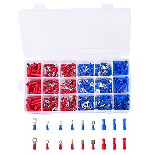 Preisvergleich Produktbild Borriem 360er Steckverbinder Kabelschuh Verbinder Presskabelschuh Elektrische Kabelschuhe Flachstecker Kabelschuhe Lötverbinder Quetschverbinder Set Stoßverbinder Sortiment