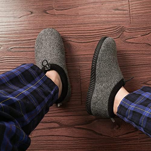 ULTRAIDEAS Men's Elasticated Collar House Slipper with Memory Foam