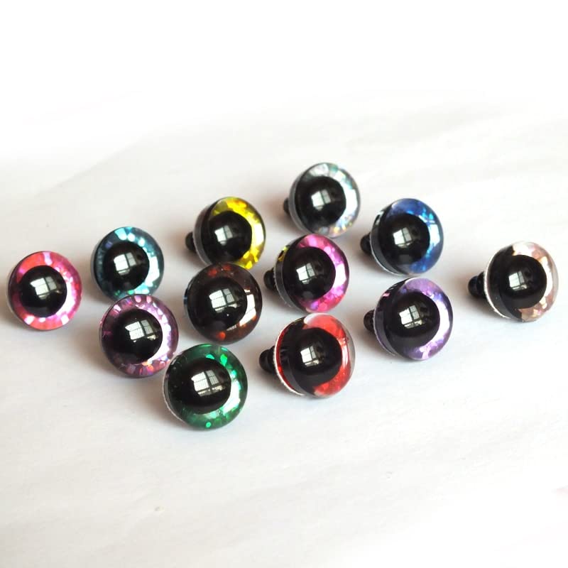 20 stücke Plüschtier Augen 12 Farben Augen Zubehör DIY Puppenherstellung Zubehör 12-40mm 3D Glitter Spielzeug Augen Für DIY Plüsch