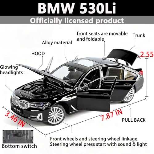 Modelo BMW 530Li a Escala 1:24 con Luz y Sonido miniatura 4