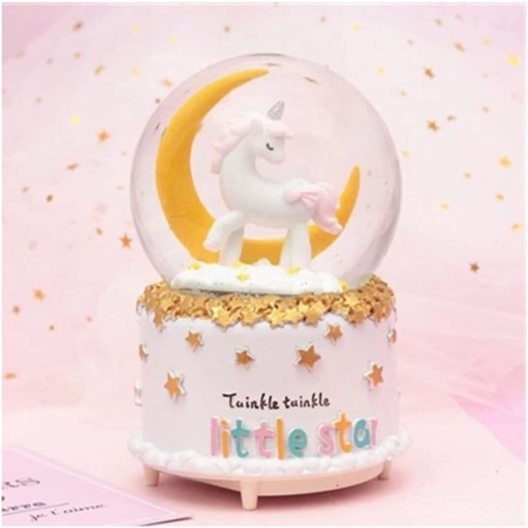 Nossun gift Işıklı Ve Müzikli Unicorn Moon Orta Boy Kar Küresi