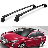 Baca De Coche para Hyundai I30 Estate i30 SW 2018 2019, Bacas Aluminio Portaequipajes Techo Coche Accesorios,A/Black