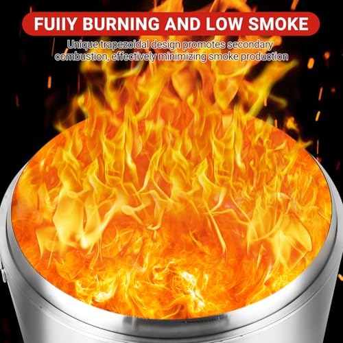 Garvee 27 Inch Stainless Steel Smokeless Fire Pit, Outdoor Portable Smokeless Firepit, Low Smoke Firepit for Backyard Patio Garden Picnic Camping Bonfire