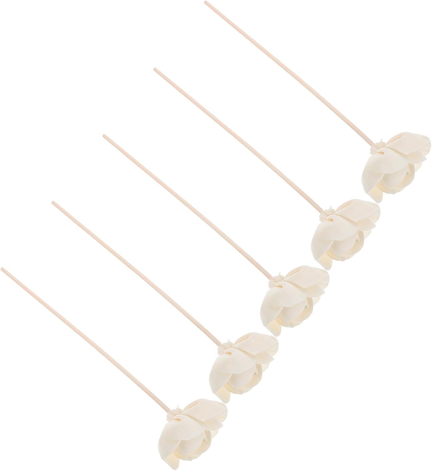 5pcs Rattan Reed Diffuser Sticks Flower-Shaped Camellia Design for Aromatic Diffusion, Suitable for Narrow Vases and Oil Diffuser Containers, for Home and Office Fragrance