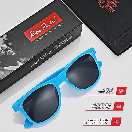 Image of Retro Rewind Polarized Sunglasses for Women Men - UV400 Classic Square Vintage Shades Trendy Unisex Sun Glasses