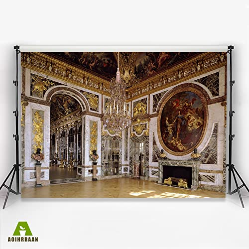 Aoihrraan 2,7x1,8m Versailles Palace Backdrop Luxury Chandelier Retro Ceiling Mural Elegant Interior Photography Background Wedding Party Decor Kids Adult Lover Artistic Portrait Photo Studio Props - Image 4