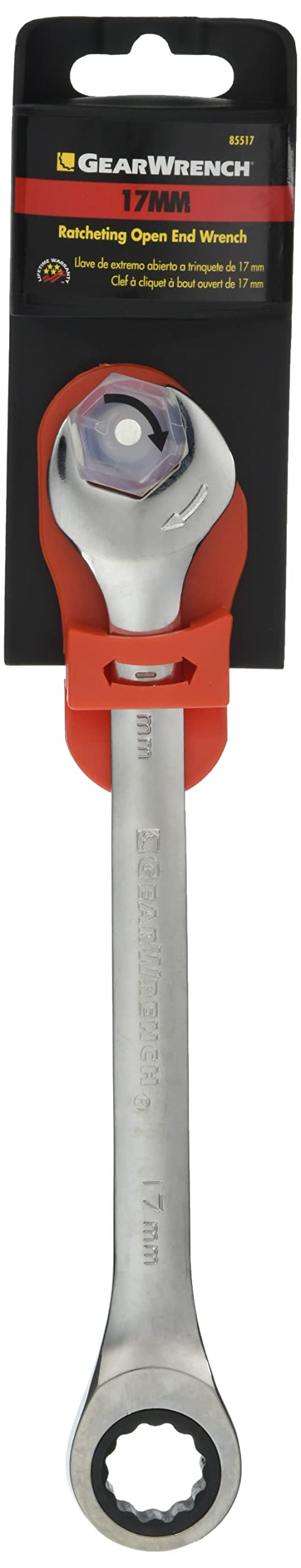 Gearwrench Open End Ratcheting Combination Wrench 17Mm 12 Point - 85517 099575855177