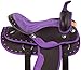 Western Horse Saddle Set, 15 inch, Black and Purple, Synthetic Leather with Crystal Studs (14
