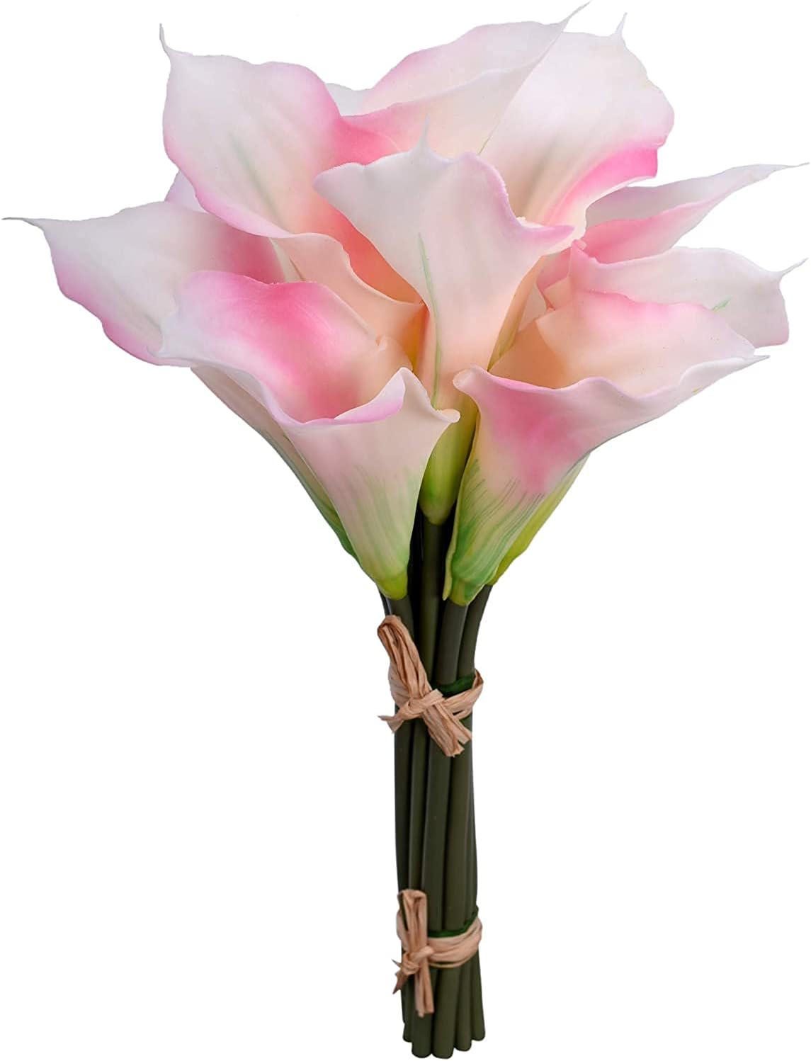 12 Pcs Artificial Calla Lily Flowers Real Touch Floral Wedding Fake Flowers Artificial Plants For Bridal Bouquets Arts Crafts Project Decorations (Pink)