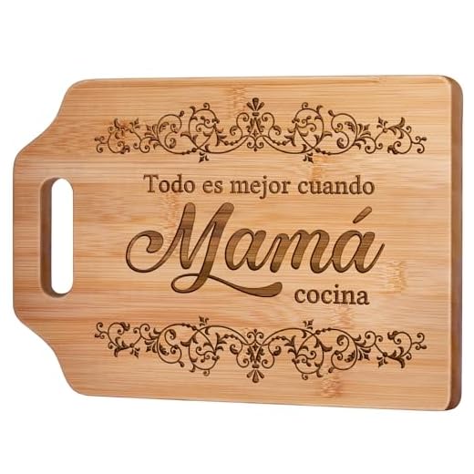 Giftasy Regalo Madre, Regalo Mama Navidad, Tabla de Cortar de Bambú Grabada, Regalo Madre Cumpleaños, Ideas Regalos para Madres, Regalo Mama Originales, Regalo Dia de la Madre