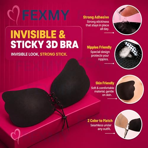 Image of Women's & Girl's Strapless Push Up Wire Free Stick On Invisible Bra, Sticky Liftup Silicone, Stick on Bra for Backless Dress Free Size B Cup